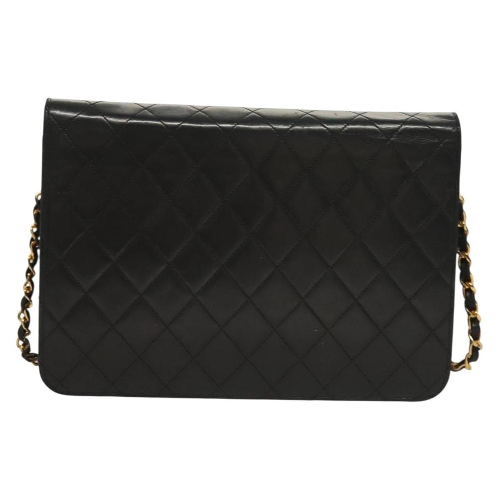 CHANEL Matelasse Chain Shoulder Bag Lamb Skin Black Gold CC Auth 131347 - Picture 2 of 16